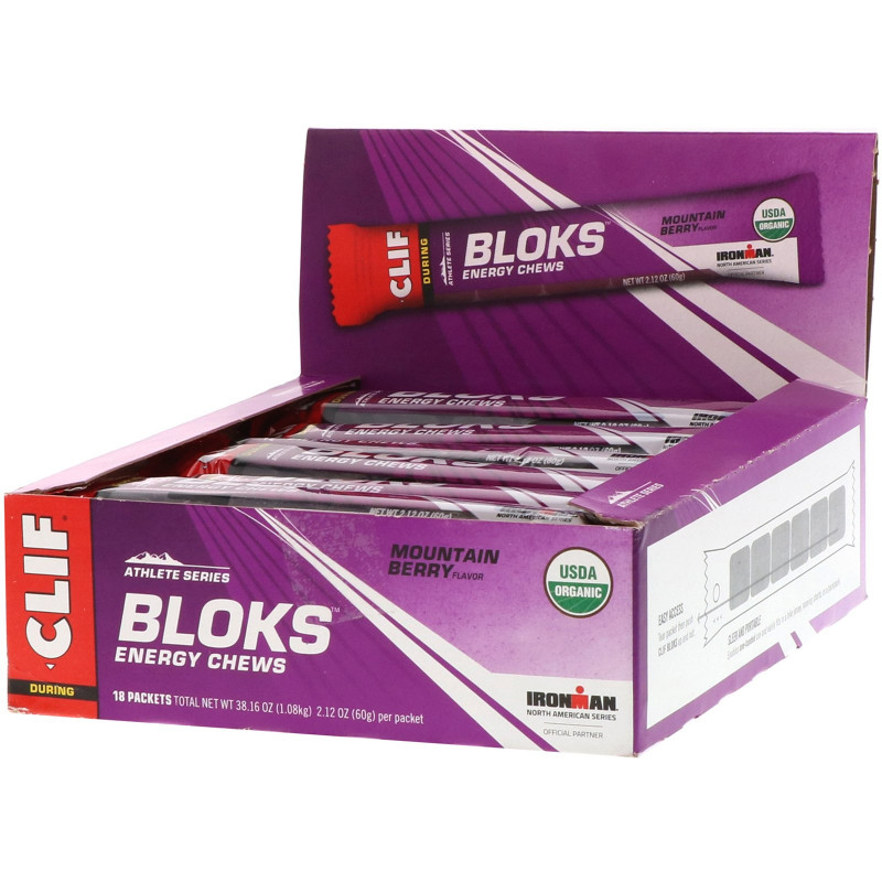 Clif Bar Shot Bloks Energy Chews с Ягодным вкусом 18 пакетов 2.1 унций (60 г) в пакете