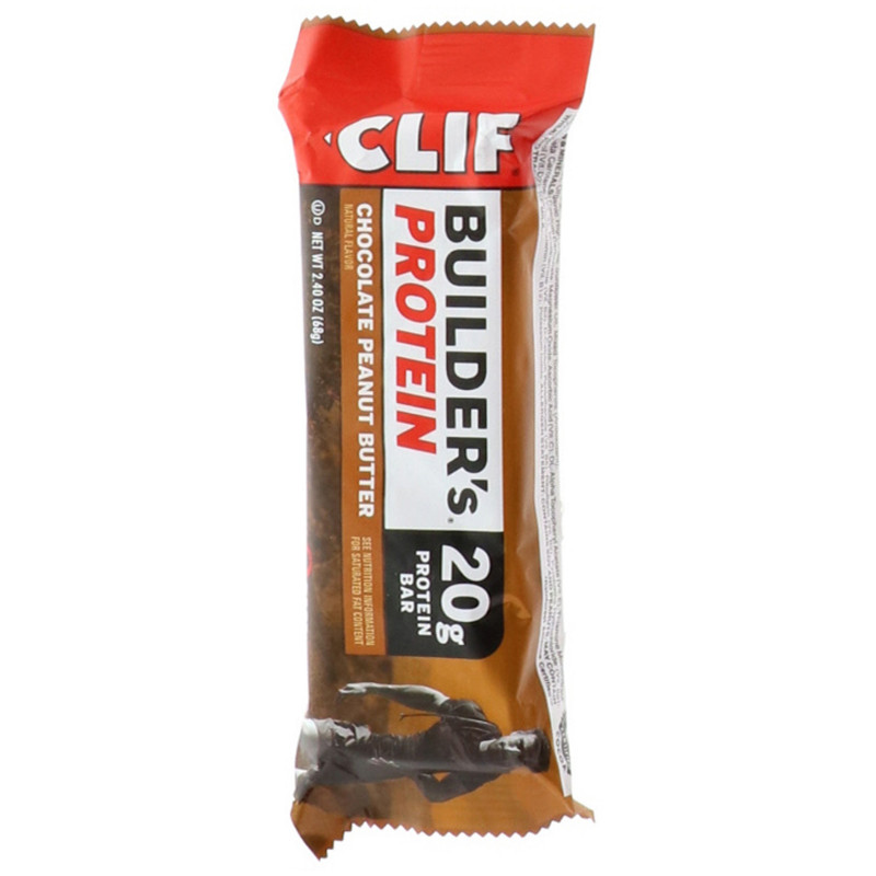 Clif Bar, Протеиновый батончик Builder, шоколадное арахисовое масло, 12 батончиков, 68 г (2,4 унции) каждый