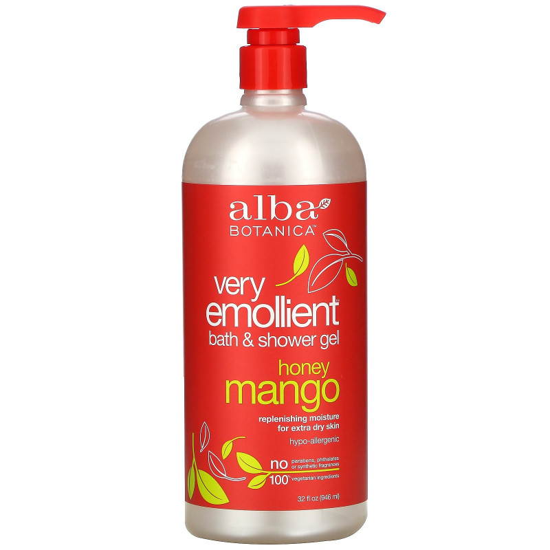 Alba Botanica Natural Very Emollient Bath & Shower Gel Honey Mango 32 fl oz (946 ml)