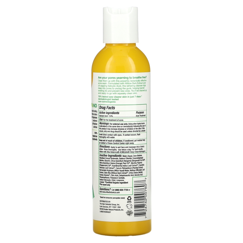 Alba Botanica Natural Acne Dote средство для очищения пор без масла 6 жидких унций (177 мл)