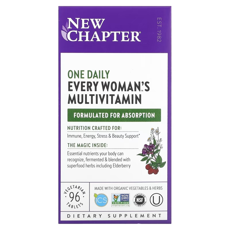 New Chapter, Мультивитамины для женщин «одна таблетка в день», 96 таблеток