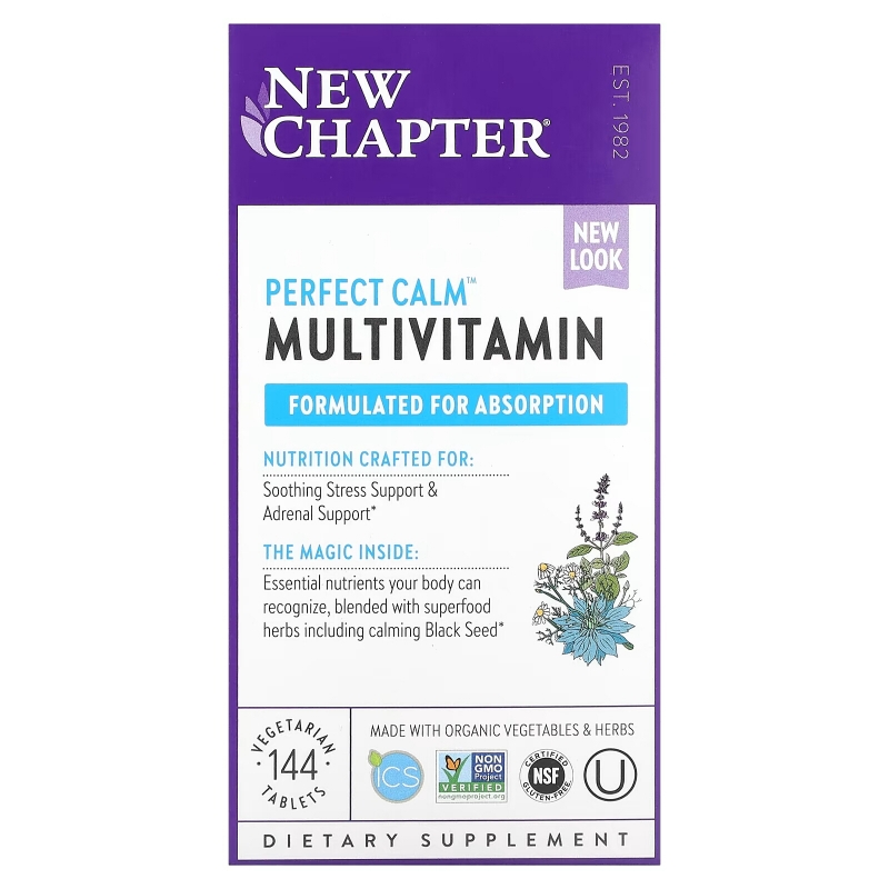 New Chapter, Мультивитамины Perfect Calm, 144 таблетки
