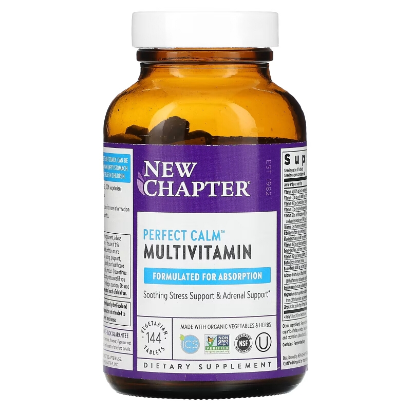 New Chapter, Мультивитамины Perfect Calm, 144 таблетки