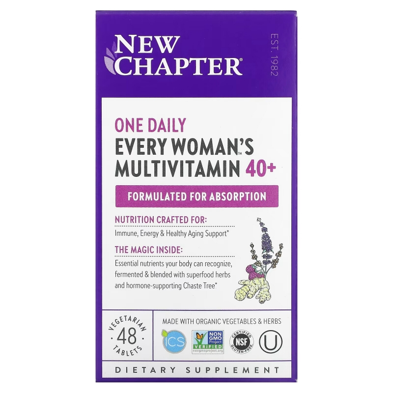 New Chapter, Мультивитамины для всех женщин за 40+ "Одна в день", 48 таблеток