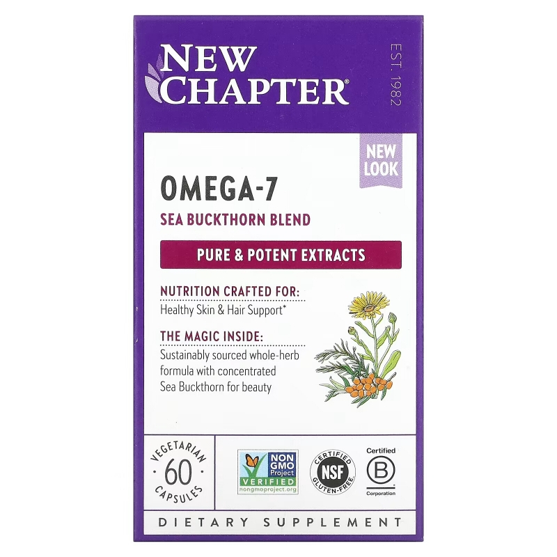 New Chapter, Сверхкритический экстракт омега-7, 60 капсул в растительной оболочке