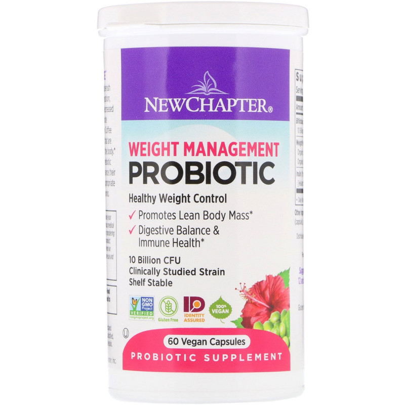 New Chapter, Weight Management Probiotic, 10 Billion CFU, 60 Vegan Capsules