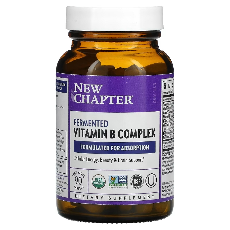 New Chapter, Fermented Vitamin B Complex, 90 Vegan Tablets