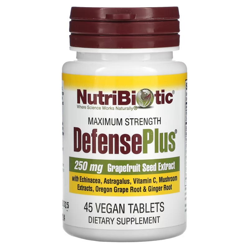 NutriBiotic DefensePlus Максимальная сила 250 мг 45 вегетарианских таблеток