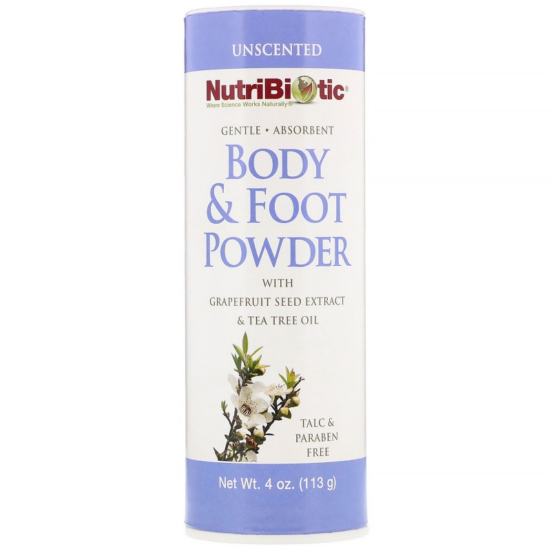 NutriBiotic Натуральный порошок для ног и тела без запаха 4 унции (113 г)