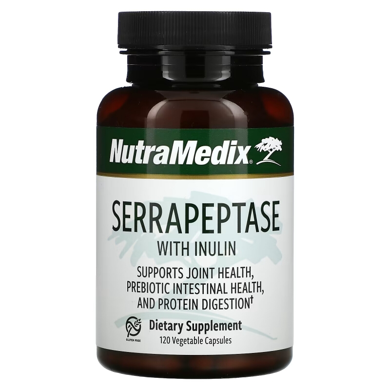 NutraMedix, Serrapeptase with Inulin, 120 Vegetable Capsules