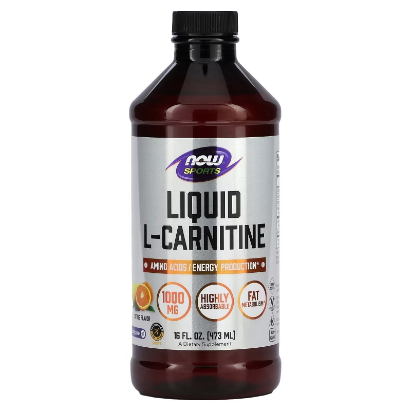 NOW Foods, Sports, Liquid L-Carnitine, Citrus, 1,000 mg, 16 fl oz (473 ml)
