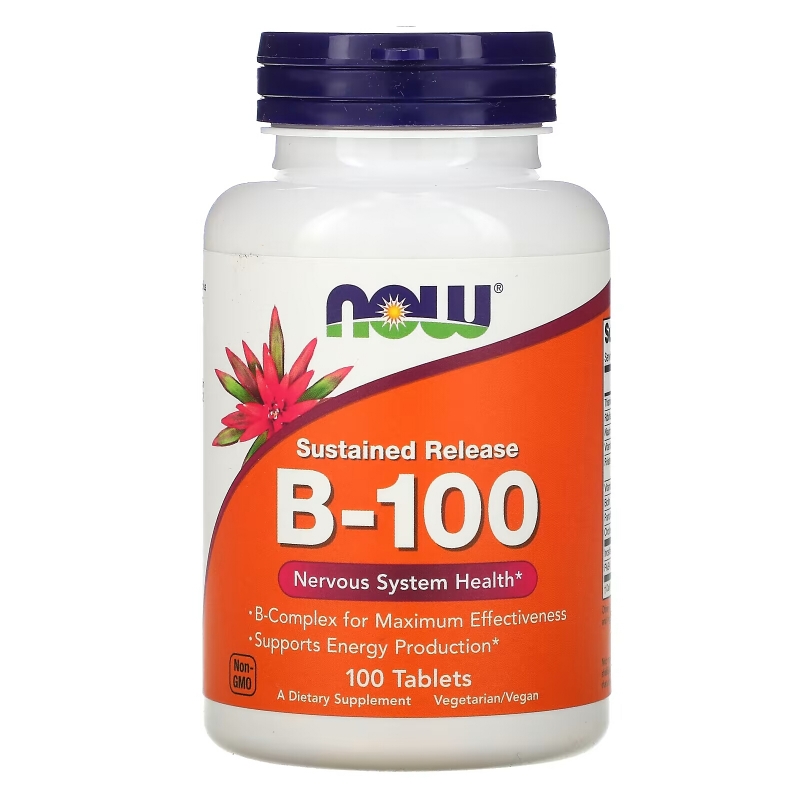 Now Foods B-100 с замедленным высвобождением 100 таблеток