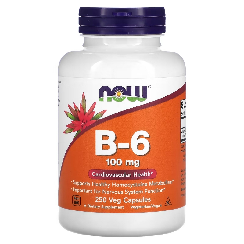 Now Foods B-6 100 мг 250 капсул