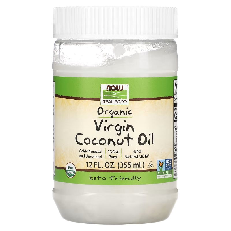 Now Foods Органическое кокосовое масло холодного отжима 12 жидких унций (355 мл)