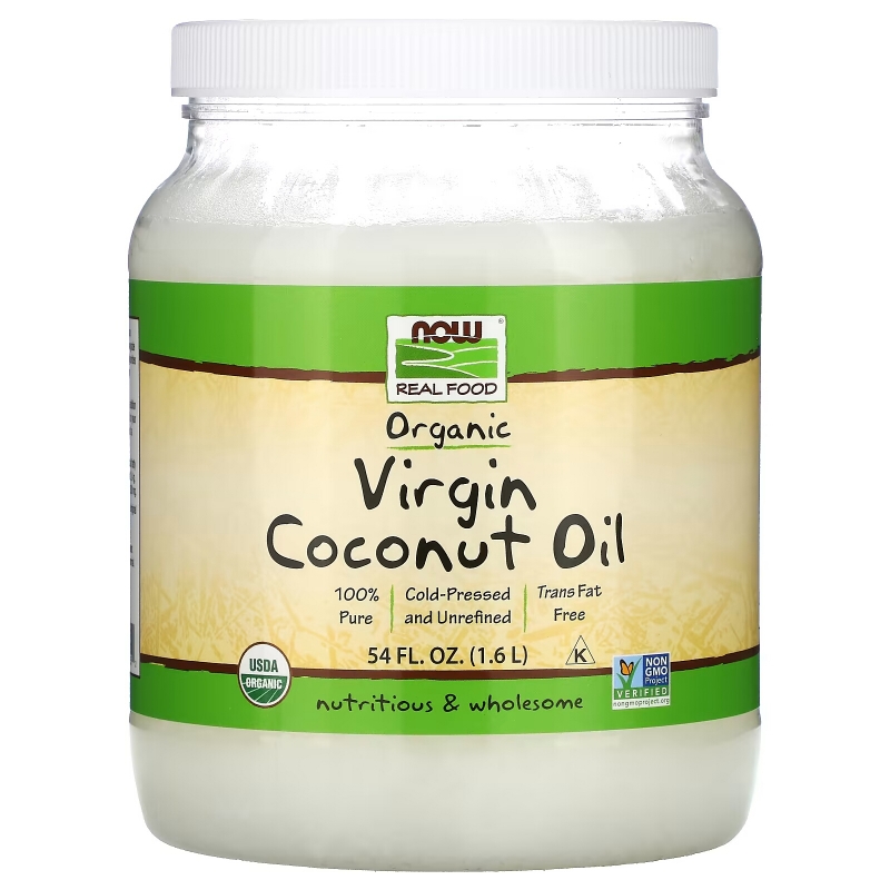 Now Foods Органическое кокосовое масло первого отжима 54 жидких унции (16 л)