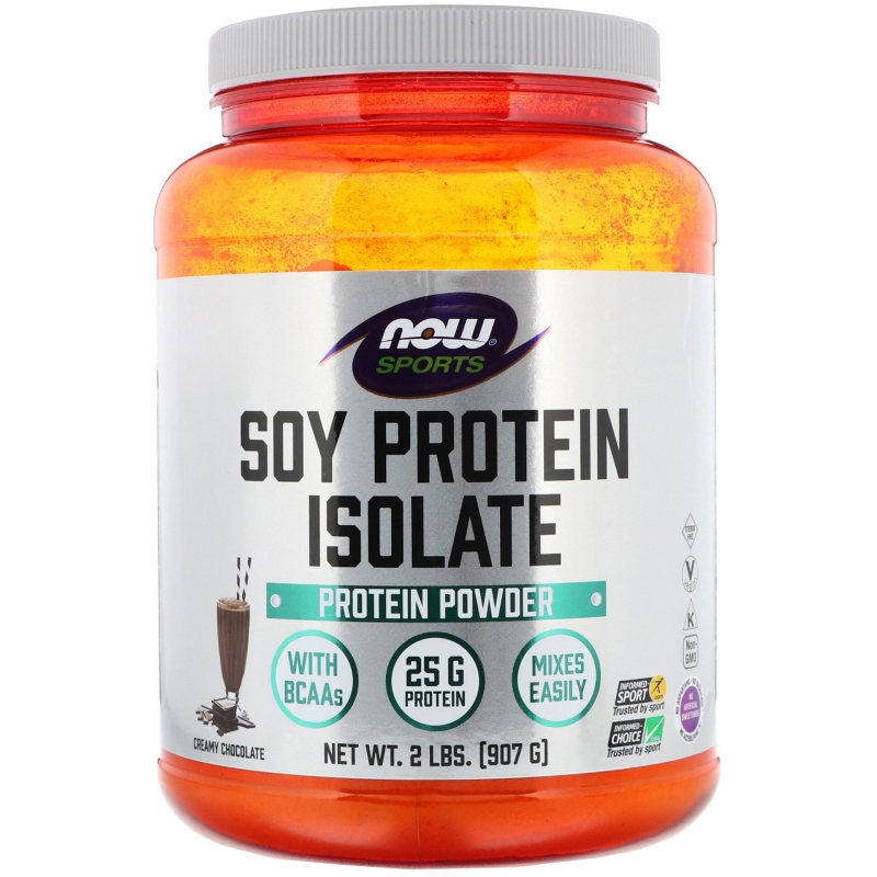 Now Foods, Изолят соевого белка со вкусом натурального шоколада, 907 г