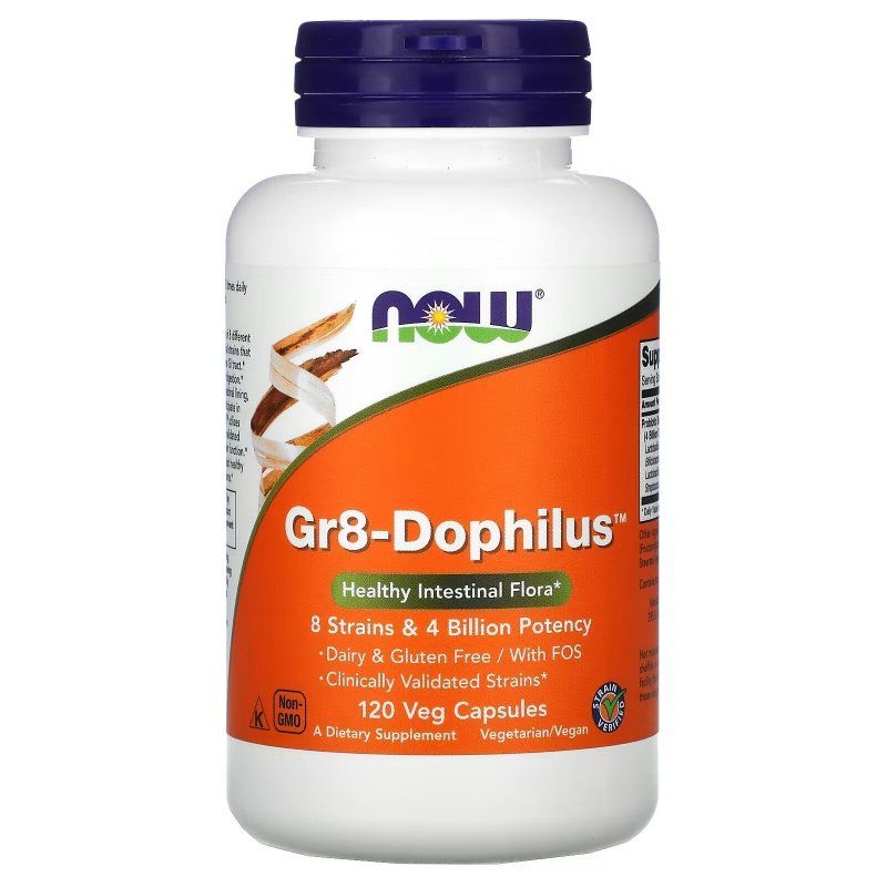 Now Foods Gr8-дофилус 120 капсул на растительной основе