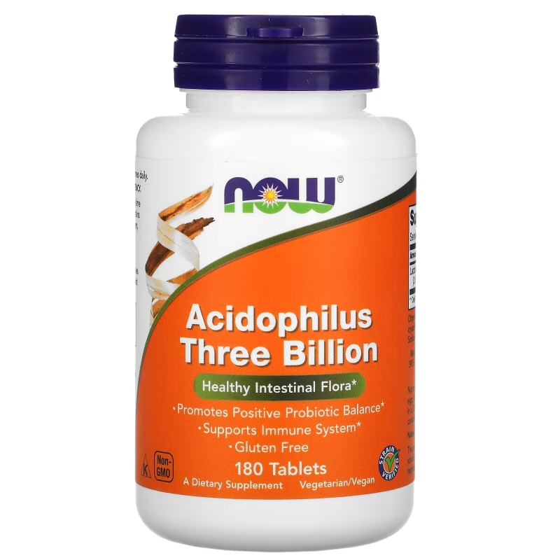 Now Foods Acidophilus Three Billion стабилизированный 180 таблеток