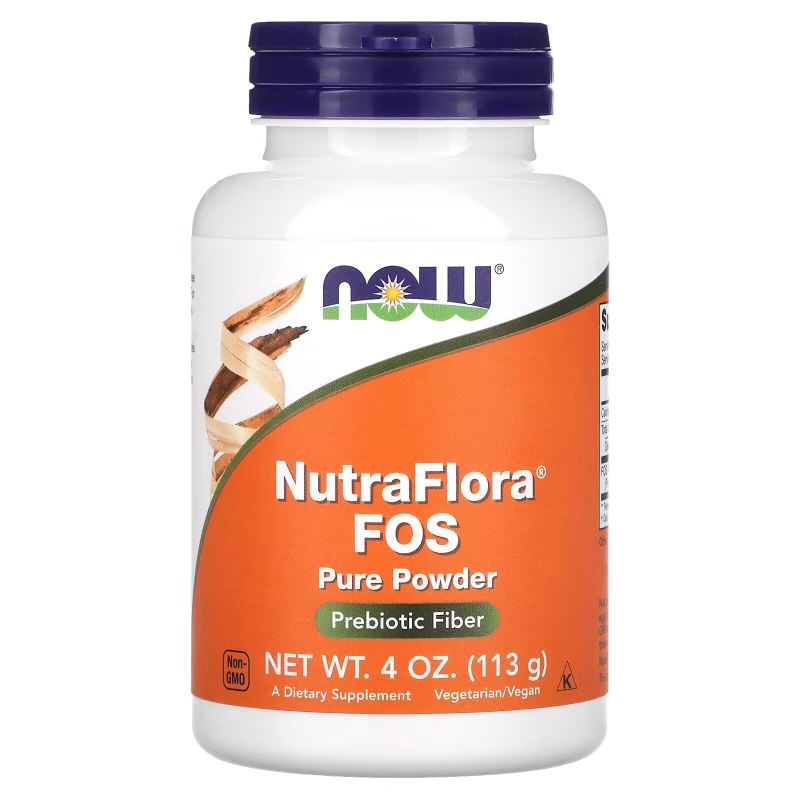 Now Foods Nutra Flora FOS (фруктоолигосахариды) 100% чистый порошок 4 унции (113 г)