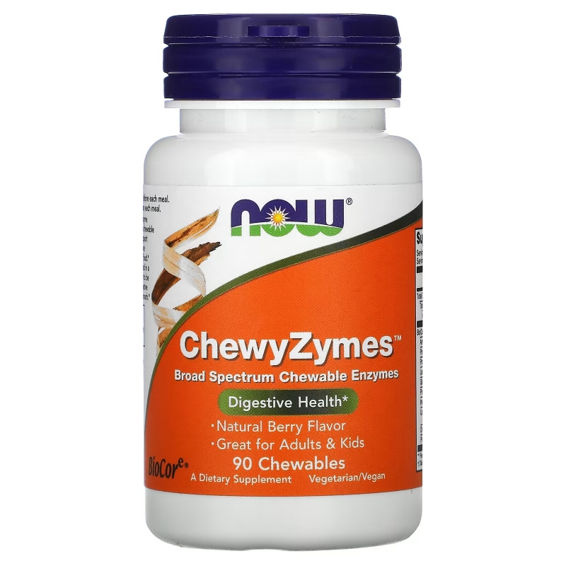 Now Foods ChewyZymes натуральный ягодный вкус 90 жевательных таблеток