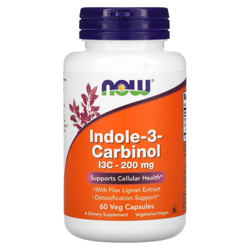 Now Foods, Индол-3-карбинол, 200 мг, 60 капсул в растительной оболочке