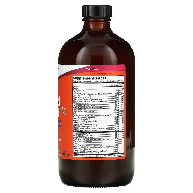 Now Foods Liquid Multi с ароматом тропического  апельсина 16 жидких унций (473 мл)