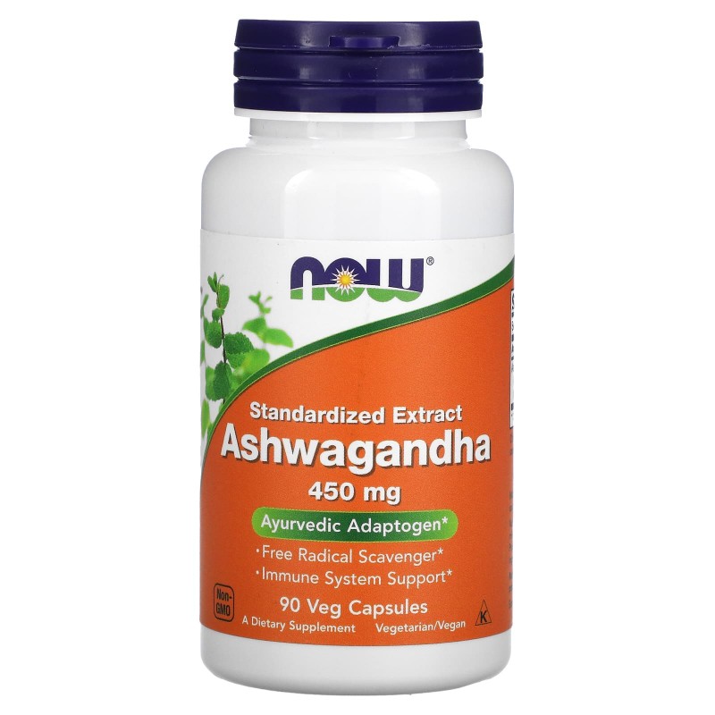 Now Foods Ашваганда 450 мг 90 капсул на растительной основе