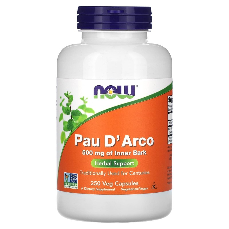 Now Foods Кора муравьиного дерева 500 мг 250 капсул ( Pau D Arco )
