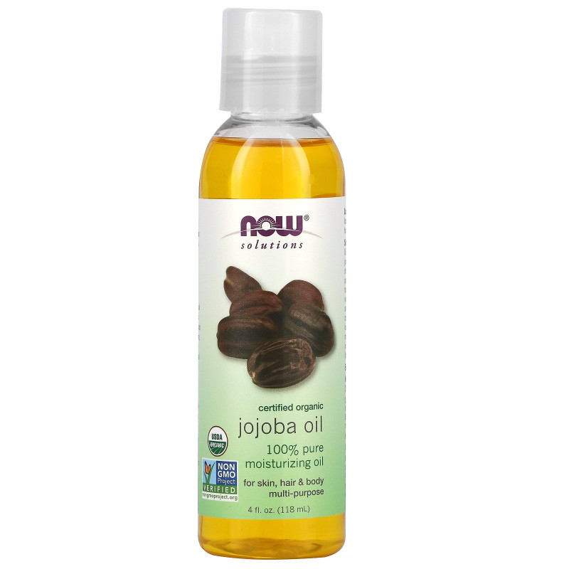 Now Foods Solutions Масло жожоба, для кожи волос и тела, натуральный продукт, 4 жидких унций (118 мл)