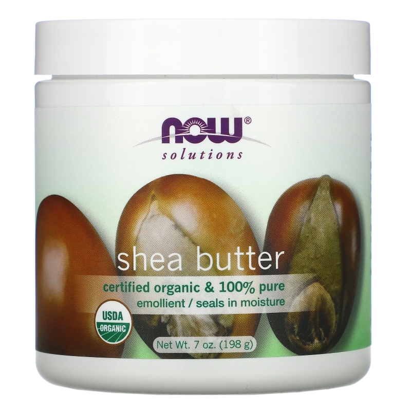 Now Foods Solutions Сертифицированное натуральное масло ши, для питания и увлажнения кожи, 7 жидких унций (207 мл)