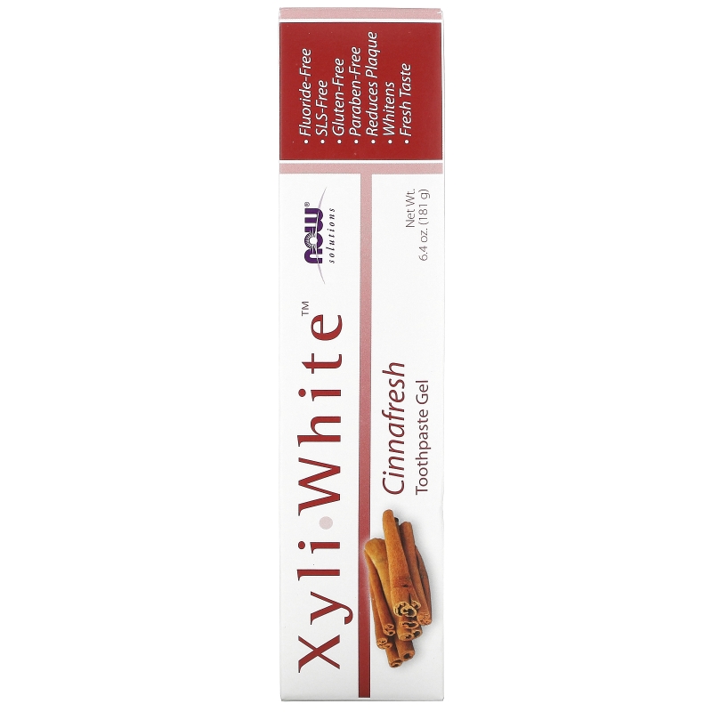 Now Foods Освежающая зубная гель-паста cо вкусом корицы Xyliwhite 181 г