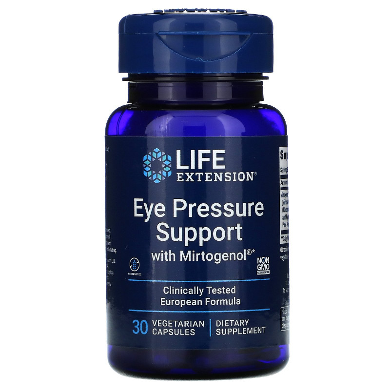 Life Extension Препарат для нормализации глазного давления с миртогенолом 30 растительных капсул
