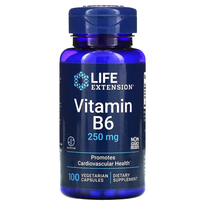 Life Extension Витамин B6 250 мг 100 растительных капсул