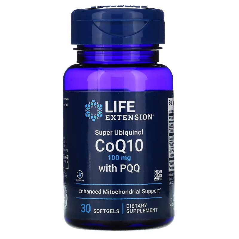 Life Extension, Супер убихинол - коэнзим Q10, с BioPQQ, 100 мг, 30 желатиновых капсул