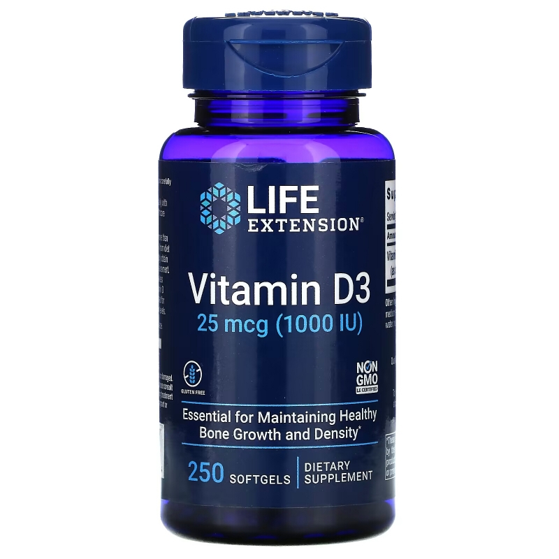 Life Extension Витамин D3 250 гелевых капсул
