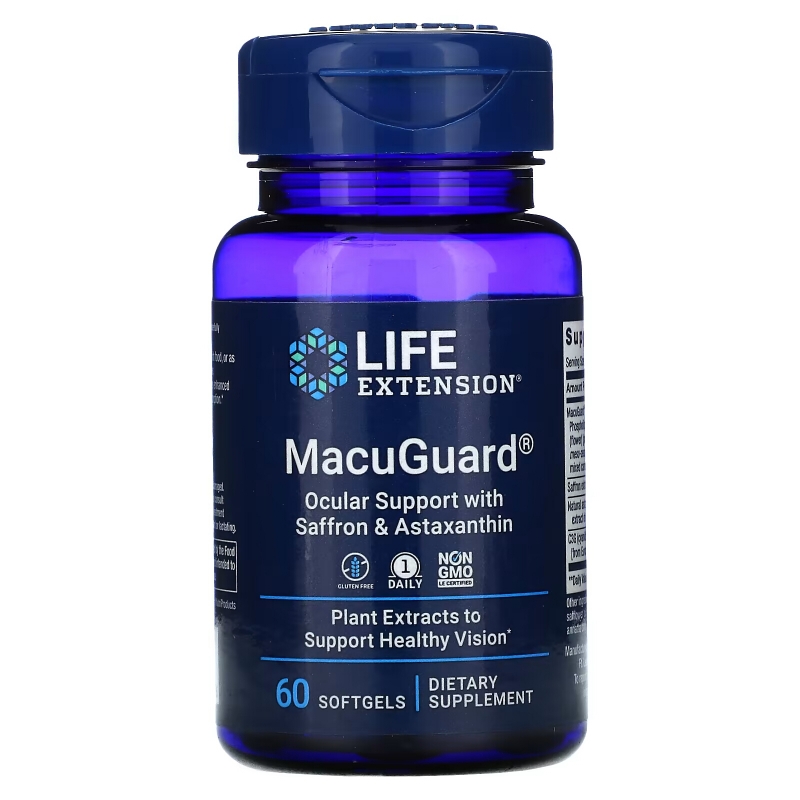 Life Extension, MacuGuard, Ocular Support with Astaxanthin, 60 Softgels