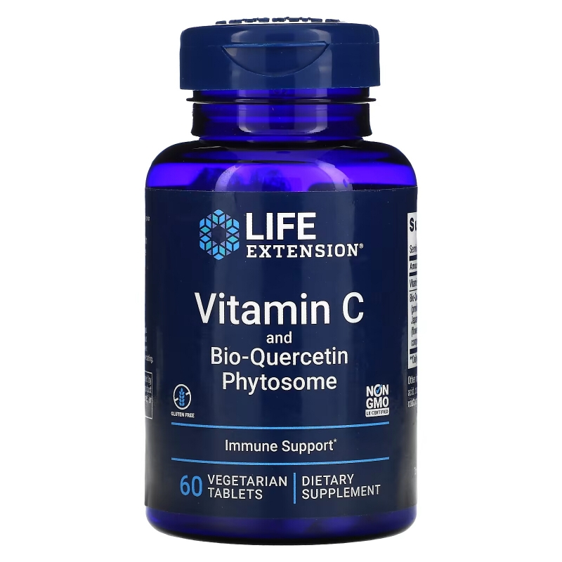 Life Extension, Витамин C с фитосомами биокверцетина, 60 вегетарианских таблеток