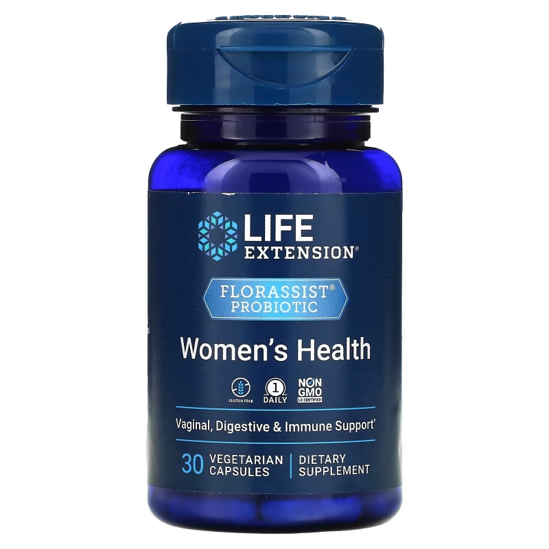Life Extension, FLORASSIST, пробиотик, для здоровья женщин, 30 вегетарианских капсул