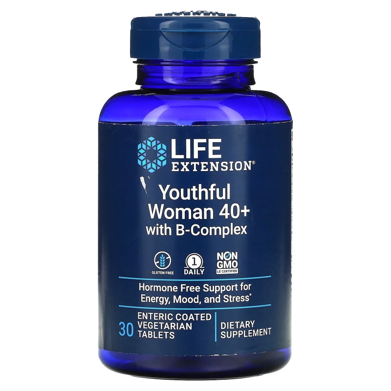 Life Extension, С комплексом витаминов группы B для женщин старше 40 лет, 30 вегетарианских таблеток с кишечнорастворимой оболочкой
