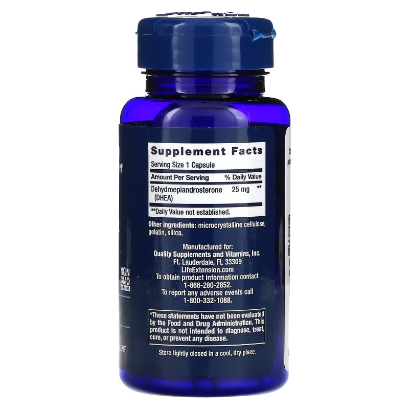 Life Extension DHEA (дегидроэпиандростерон) 25 мг 100 капсул