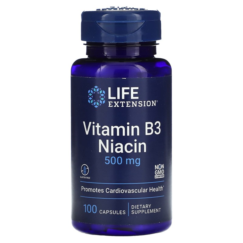 Life Extension Витамин В3 (ниацин) 500 мг 100 капсул