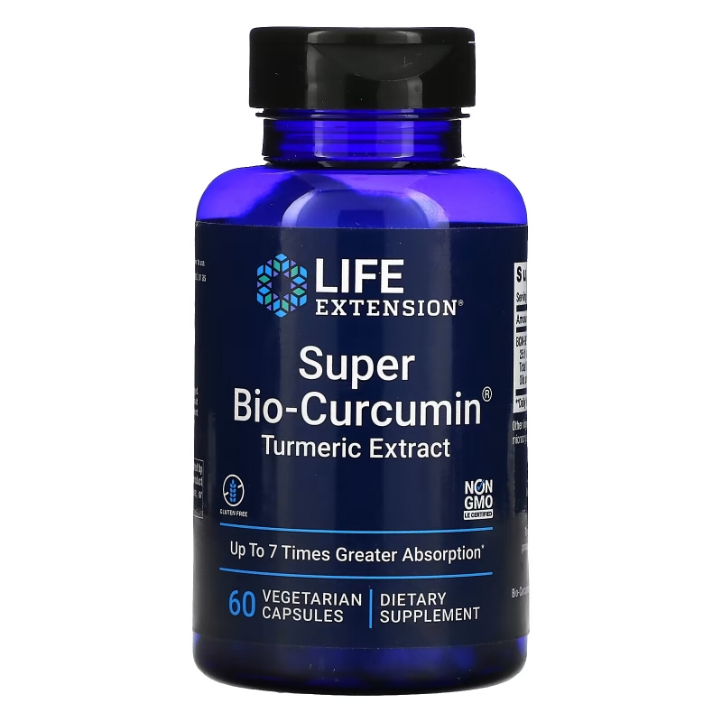 Life Extension, Супер био-куркумин, 400 мг, 60 вегетарианских капсул