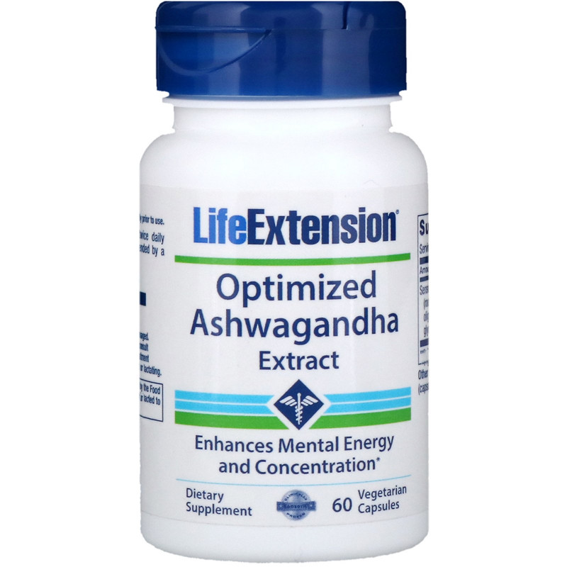 Life Extension Оптимизированный экстракт ашвагандха 60 капсул