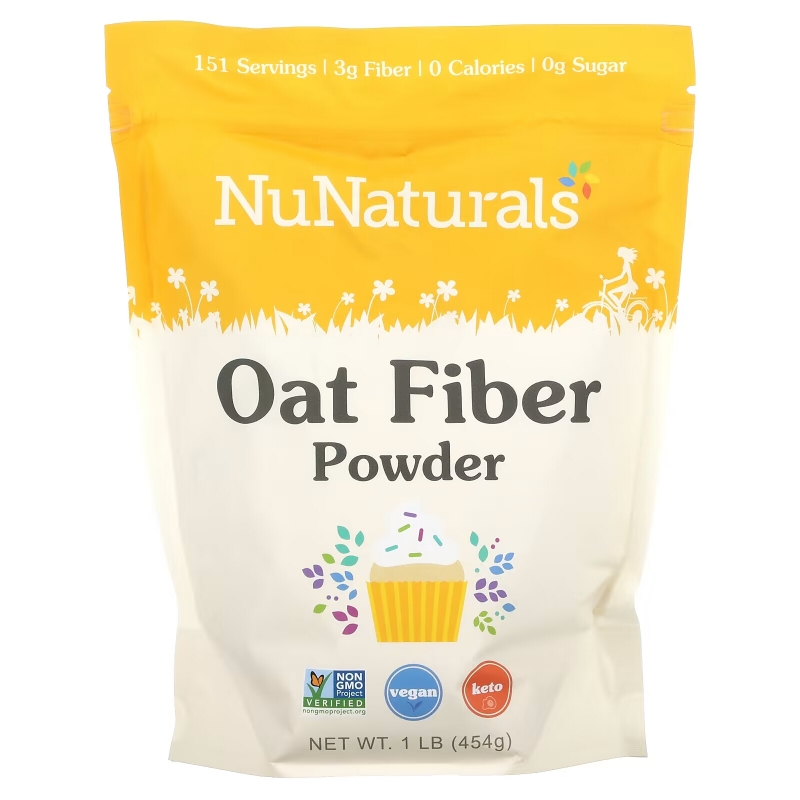 NuNaturals NuGrains Премиальные зерна овсяные волокна 1 фунт (454 г)