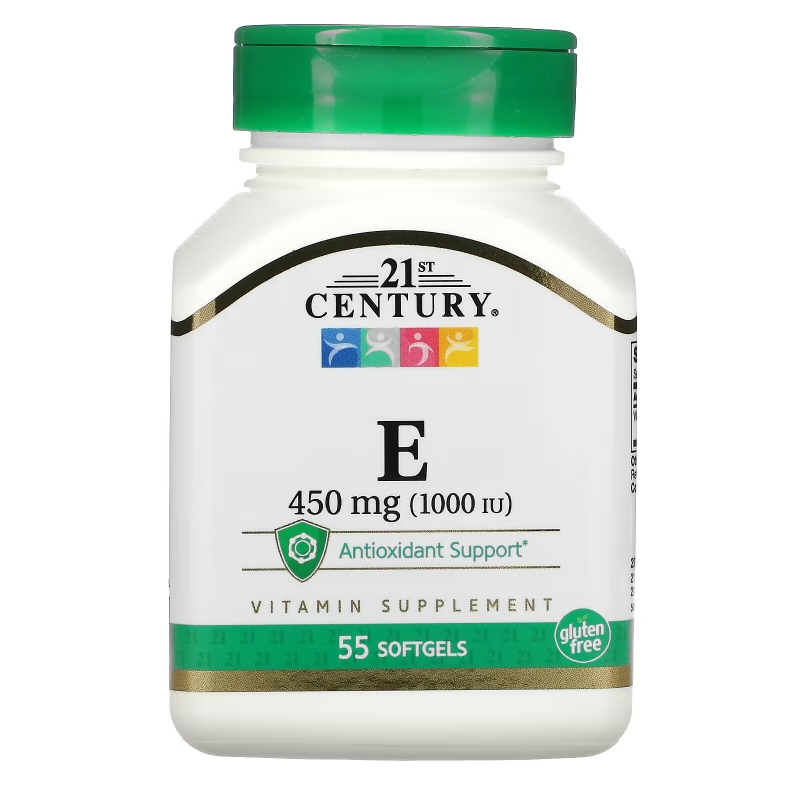21st Century, E , 450 mg (1000 IU), 55 Softgels