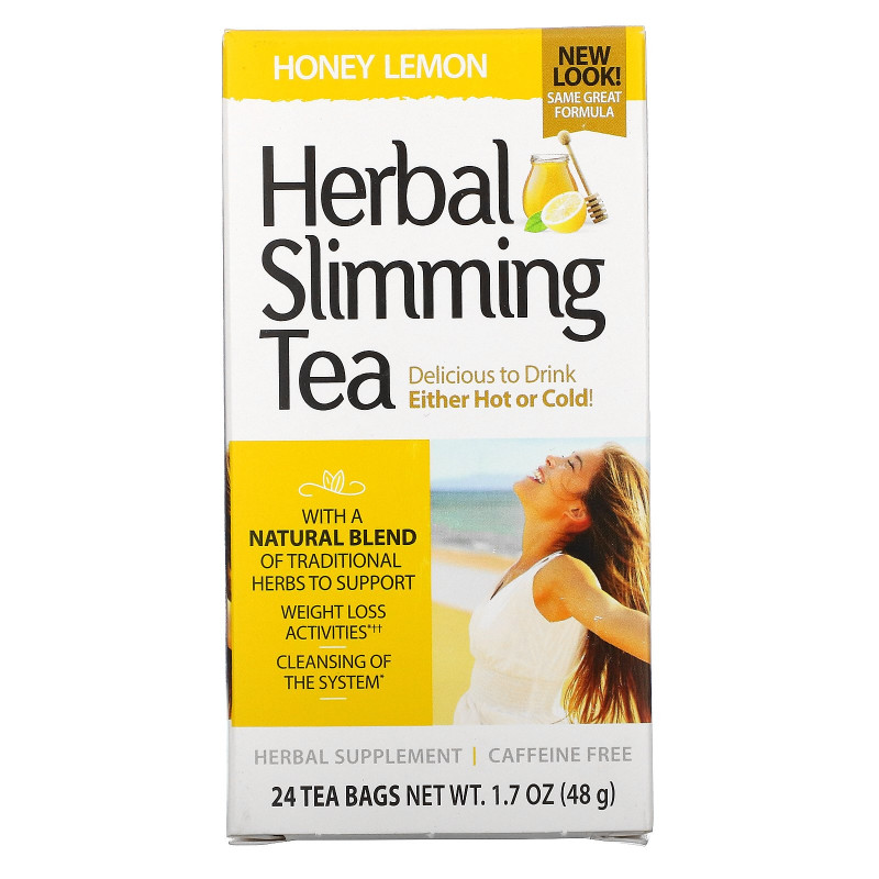 21st Century Health Care Травяные чай для похудения с мёдом и лимоном без кофеина 24 пакетика 16 унции (45 г)