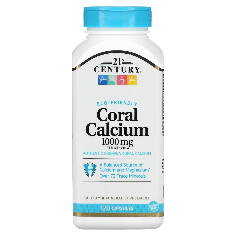 21st Century Health Care Coral Calcium 1000 mg 120 Capsules