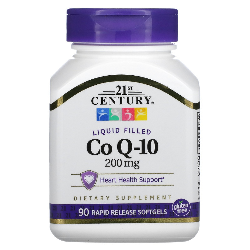 21st Century, Коэнзим Q-10, 200 мг, 90 гелевых капсул