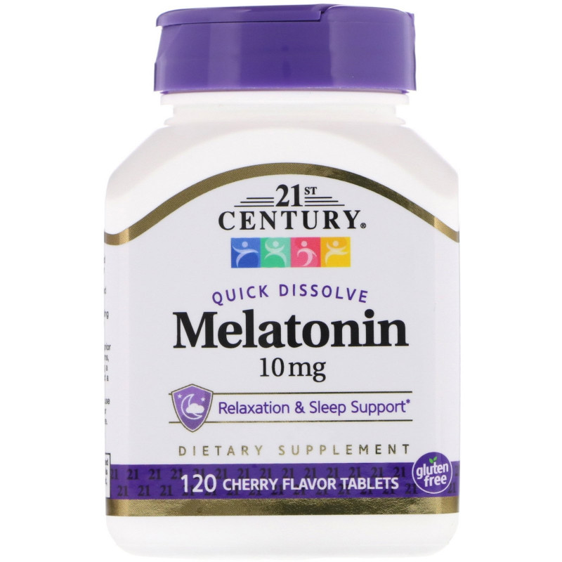 21st Century Health Care Мелатонин вишневый вкус 10 мг 120 быстрорастворимых таблеток
