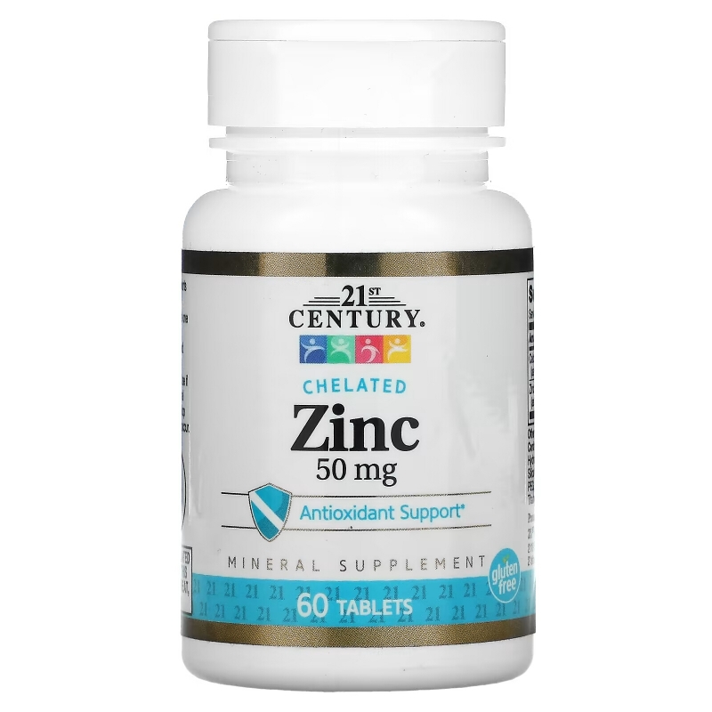 21st Century, Zinc,  Chelated, 50 mg, 60 Tablets